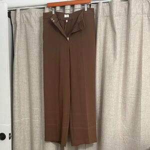 Aritzia/Wilfred Women's High-Rise Wide-Leg Pants — Brown